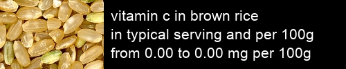 vitamin c in brown rice information and values per serving and 100g